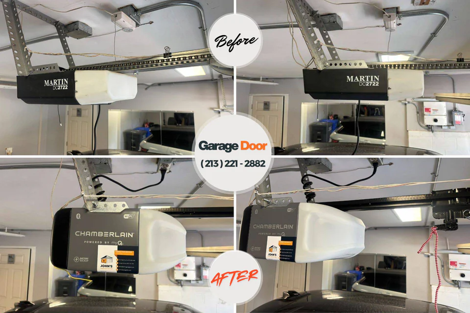 Before and after: garage door repair Leachville, AR